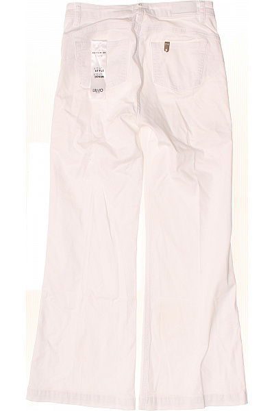 LIU JO Bílé bavlněné zvonové kalhoty na knoflíky s vysokým pasem Velikost 29 | LIU JO | obrázek 2