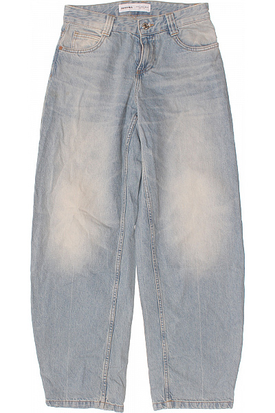 Bershka Dámské Džíny Volné Seprané S Kapsami Velikost 34