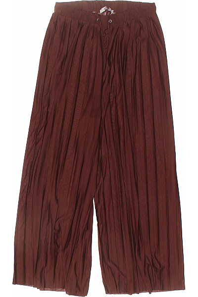 Dámské hnědé široké volnočasové kalhoty Velikost 38 | Unimoda | obrázek 2