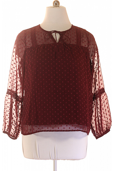 VILA Dámská halenka s dlouhým rukávem a puntíky vínová Velikost 42 | VILA | obrázek 2