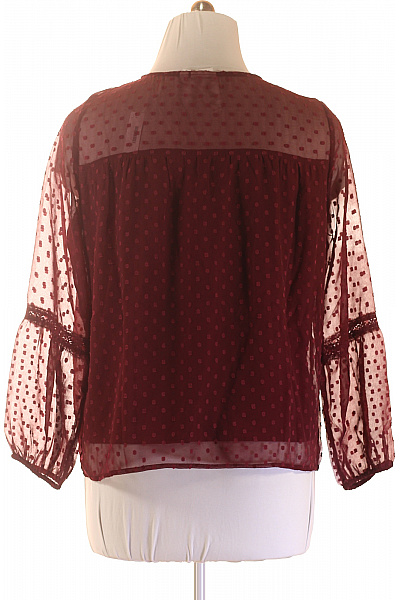 VILA Dámská halenka s dlouhým rukávem a puntíky vínová Velikost 42 | VILA | obrázek 3