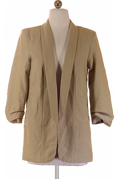 PIECES Béžový Blejzr S 3/4 Rukávem Elegantní Volnočasové Polyesterové Vel. S