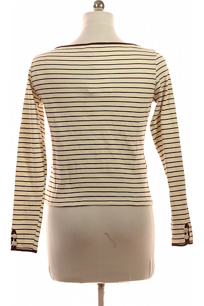 MANGO Dámské tričko s dlouhým rukávem pruhované béžové Velikost l | MANGO | obrázek 2