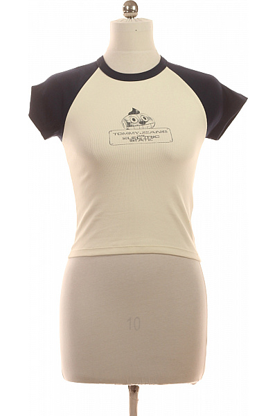TOMMY HILFIGER Dámské Tričko S Krátkým Rukávem A Potiskem Raglánový Rukáv Velikost M