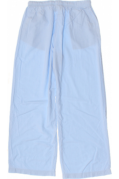 Bershka Dámské modré lněné volnočasové kalhoty s mašlí Velikost M | Bershka | obrázek 3