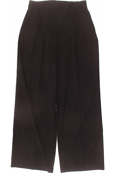 OPUS Dámské černé široké Kalhoty Volnočasové Elegantní S Kapsami Velikost 38