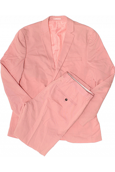 JACK & JONES Pánské Růžové Polyesterové Sako A Kalhoty Vel. 54
