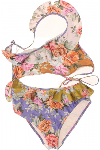 Dámské Plavky Květinové S Volánky Na Zavazování Vel. FR 42