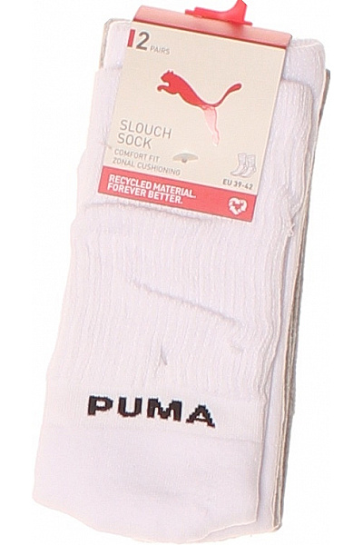 Puma Ponožky Slouch Comfort Fit Zonal Cushioning Recyklovaný Materiál Bílé Velikost EU 39/42