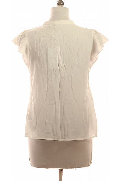 VILA Bílá halenka s krátkým rukávem a květinovým vyšíváním Vel. 38 | VILA | obrázek 2