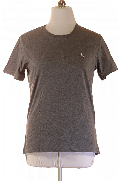 Calvin Klein Pánské Tričko S Krátkým Rukávem Basic Jednobarevné Bavlněné šedé Vel. XL