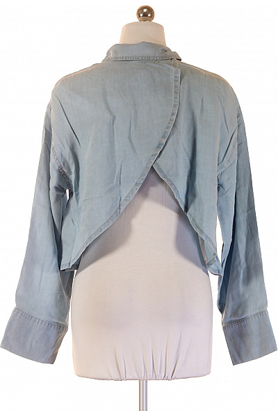 ONLY Dámská džínová košile s dlouhým rukávem crop ležérní modrá Vel. S | ONLY | obrázek 3