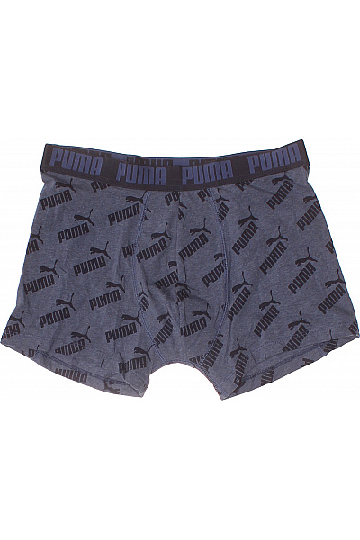 Puma Pánské Bavlněné Boxerky Modré S Potiskem Velikost XL