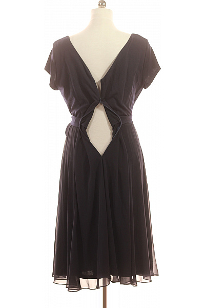 Vera Mont Dámské šaty s krátkým rukávem a páskem modré elegantní šifonové midi Vel. 46 | Vera Mont | obrázek 2