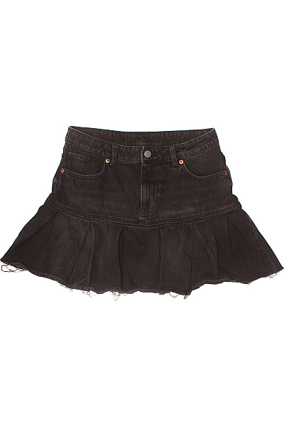 Monki Dámská černá džínová minisukně plisovaná s kapsami Velikost 38 | Monki | obrázek 2