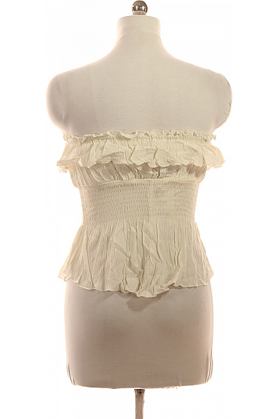 Bershka Dámská bavlněná halenka bez rukávů s mašlí a volánky letní boho Velikost M | Bershka | obrázek 2