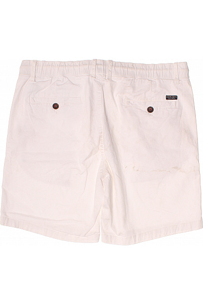 Koroshi. Pánské bavlněné kraťasy volnočasové krátké s kapsami stahovací bílé Velikost 34 | Koroshi. | obrázek 2