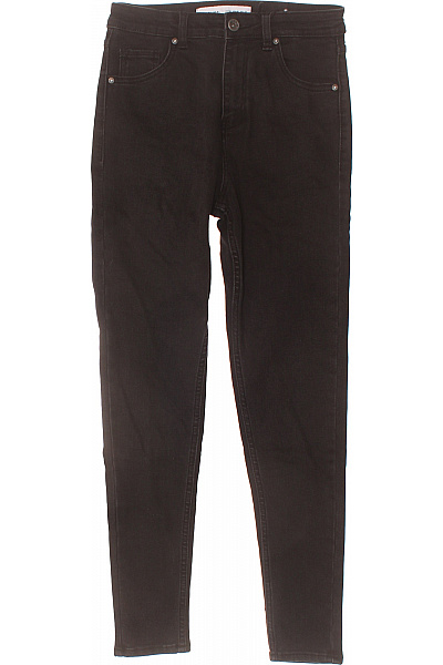 Bershka Dámské Džíny Skinny Vysoký Pas černé Bavlněné Vel. EU 38