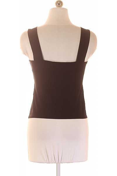 Dámské hnědé tričko bez rukávů s hranatým výstřihem basic Vel. 38 | Unimoda | obrázek 2