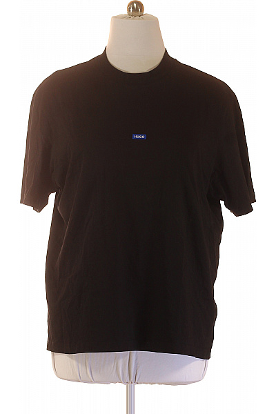 Hugo Boss Pánské tričko s krátkým rukávem černé jednobarevné basic s nápisem Velikost XXL | Hugo Boss | obrázek 2