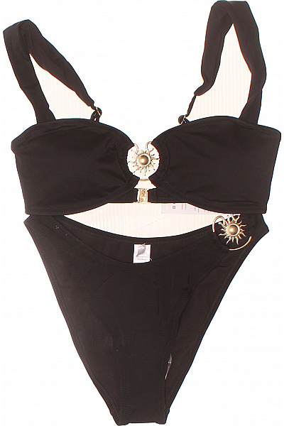 TRENDYOL Dámské černé Bikiny S Ozdobou Velikost 36