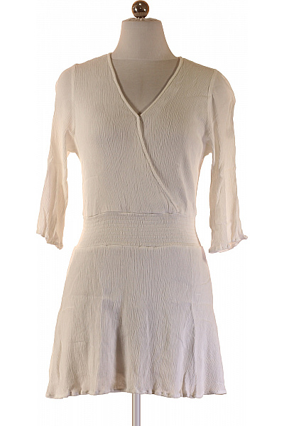 Vivance Dámské šaty Zavinovací Krátké Bílé Mušelínové Volnočasové Vel. 36
