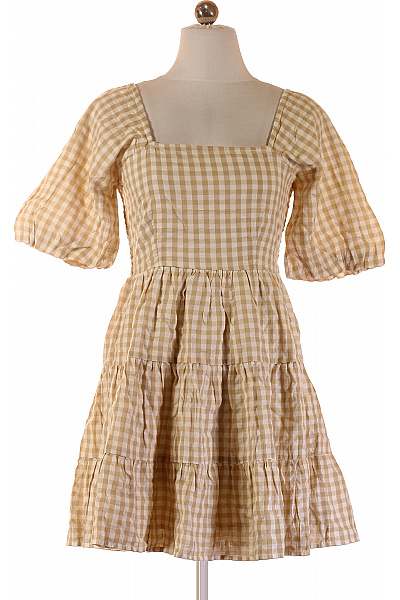 dámské šaty kostkované letní volnočasové krátké bavlněné Velikost 34 | Unimoda | obrázek 2