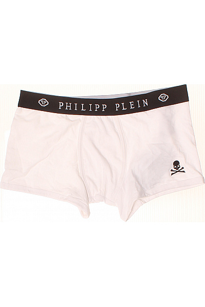 PHILLIP PLEIN Boxerky Bílé Bavlněné S Potiskem Lebky Velikost L