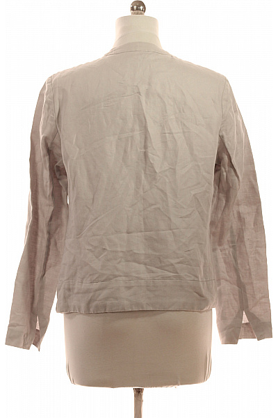 OPUS béžové lněné sako asymetrické volnočasové moderní Velikost 42 | OPUS | obrázek 2