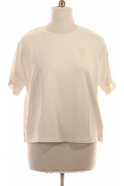 Oui Dámské Tričko S Krátkým Rukávem A Výšivkou Bílé Basic Velikost DE 42