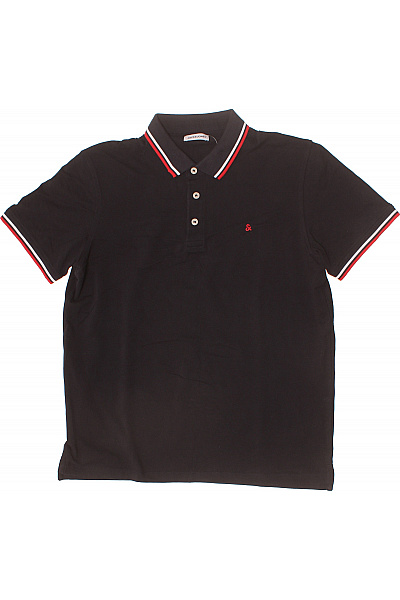 JACK & JONES Pánské černé polo tričko s límečkem a krátkým rukávem Velikost XL | JACK & JONES | obrázek 2