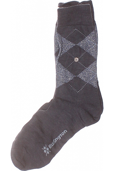 Burlington Pánské Ponožky šedé Kostkované