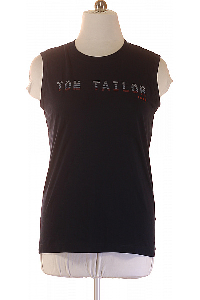 TOM TAILOR Pánské Tílko S Potiskem Basic černé Velikost L