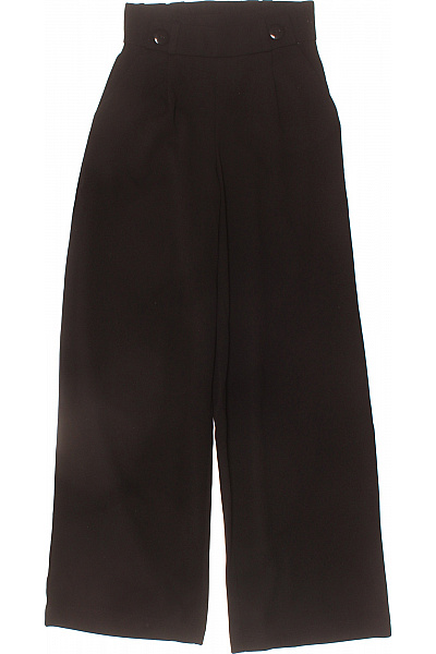 ONLY Dámské černé Elegantní široké Kalhoty S Vysokým Pasem Velikost XXS