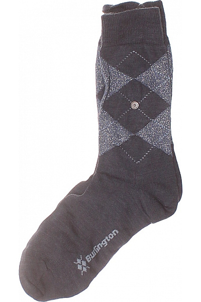 Burlington Pánské Ponožky šedé Kostkované