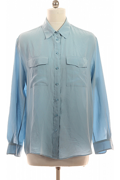 Hugo Boss Hedvábné Dámské Košile S Dlouhým Rukávem Elegantní Modré Velikost DE 38