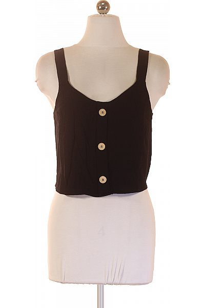 vivance Černá dámská halenka bez rukávů crop s výstřihem do V Vel. 36 | vivance | obrázek 2