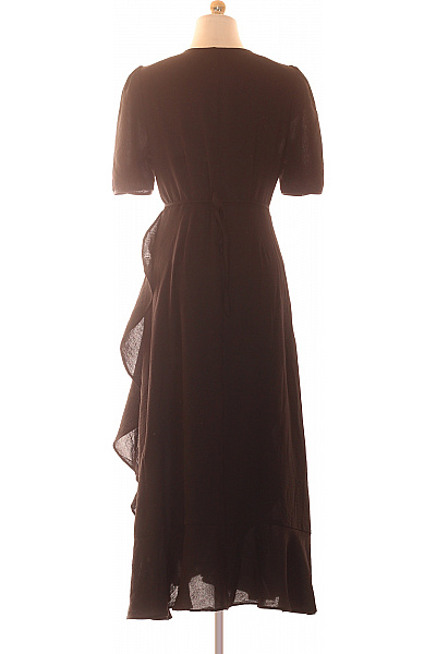 ONLY dámské černé zavinovací šaty midi s krátkým rukávem elegantní Vel. m | ONLY | obrázek 2