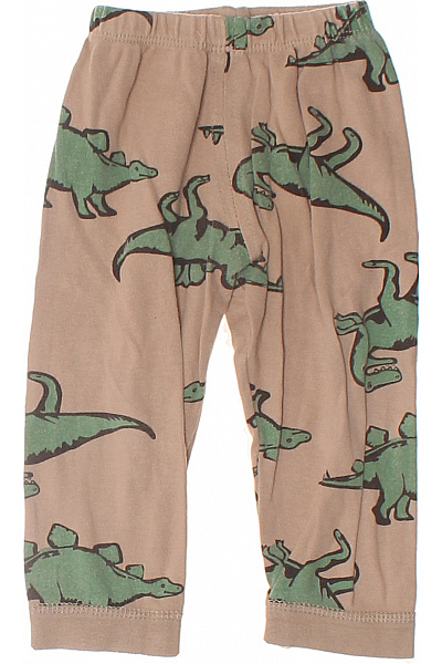 Dětské Chlapecké Kalhoty Hnědé Dinosauři Velikost 80