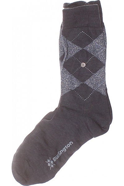 Burlington Pánské Ponožky šedé Kostkované