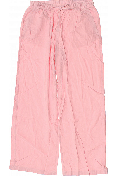 Bershka Růžové plátěné široké volnočasové kalhoty s mašlí Velikost M | Bershka | obrázek 2
