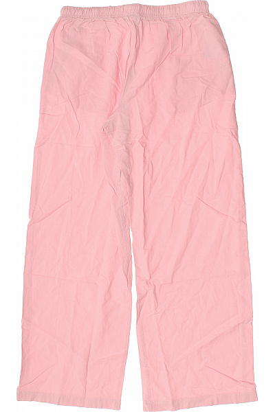 Bershka Růžové plátěné široké volnočasové kalhoty s mašlí Velikost M | Bershka | obrázek 3