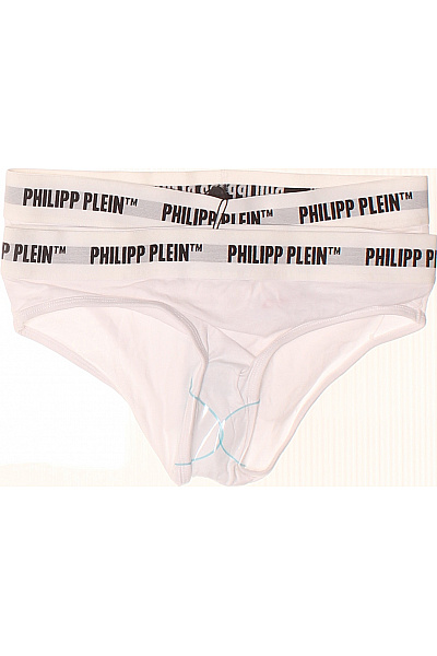 PHILLIP PLEIN Dámské Bavlněné Kalhotky Bílé Vel. EU M