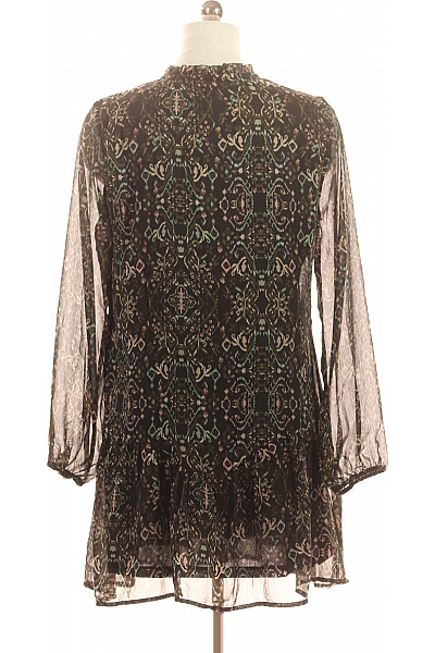 ONLY Dámské šaty s dlouhým rukávem boho volnočasové černé s potiskem Velikost M | ONLY | obrázek 3