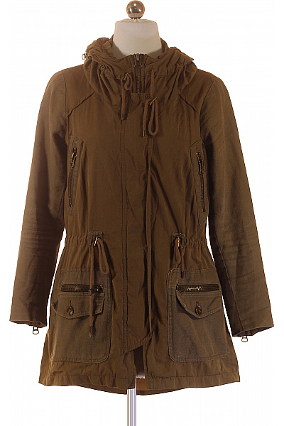 ZARA Dámská Parka S Kapucí A Kapsami Khaki Vel. S