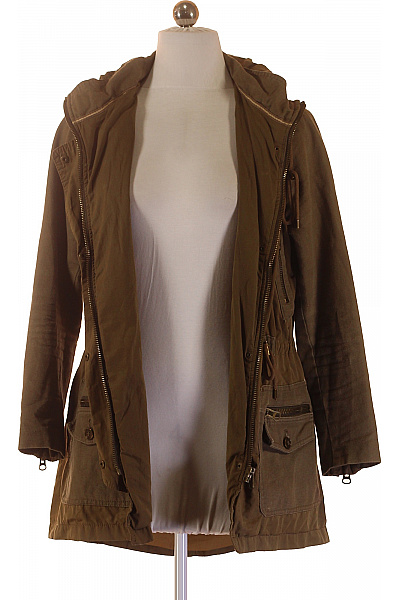 ZARA Dámská parka s kapucí a kapsami khaki Vel. S | ZARA | obrázek 3