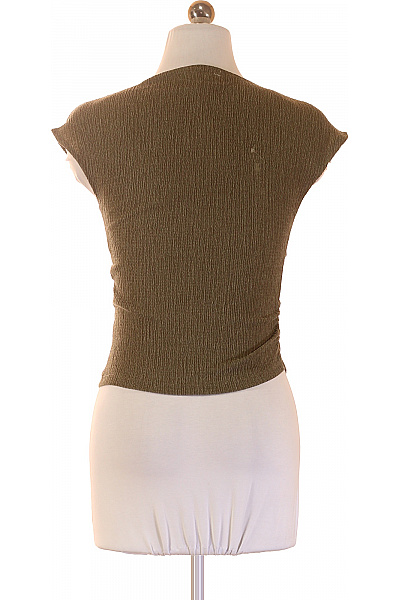 PULL&BEAR Dámské tričko khaki krátký rukáv kulatý výstřih basic Velikost S | PULL&BEAR | obrázek 2