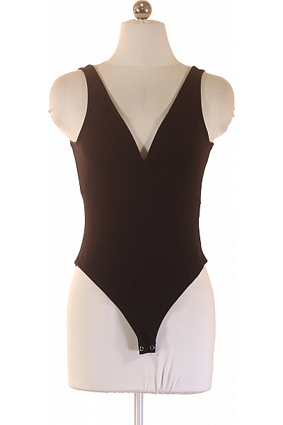 Dámské Tričko Bez Rukávů černé Hluboký Výstřih Basic Velikost 36