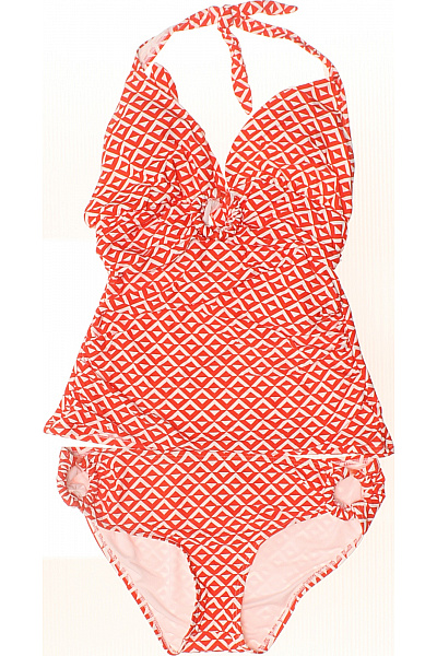 carmen dámské dvoudílné plavky za krk s vysokým pasem červené s potiskem Velikost EU M | carmen | obrázek 2