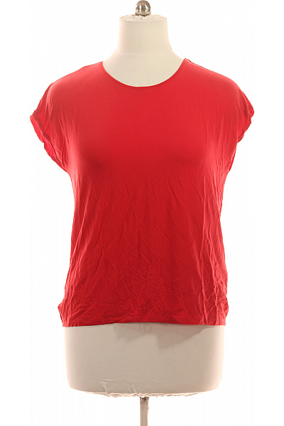 VERO MODA Dámské tričko s krátkým rukávem červené jednobarevné basic Velikost l | VERO MODA | obrázek 2